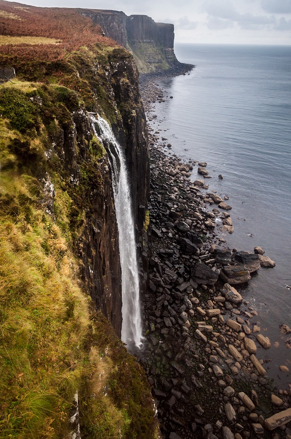Mealt Falls Great Sea Cliff Waterfall on the Isle of Skye